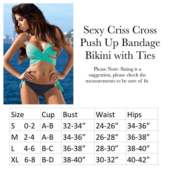 Sexy Criss Cross Push Up Bandage Bikini with Ties - Picture 7 of 7